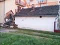 Destroyed house as result of terrible flood Royalty Free Stock Photo