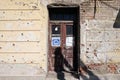 Destroyed house as war aftermath. The Croatian in Pakrac, Croatia