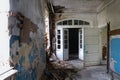 Destroyed house. Inside an old abandoned building Royalty Free Stock Photo