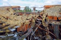 Destroyed industrial building