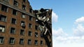 Destroyed multistory apartment building Royalty Free Stock Photo