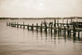 Destroyed Pier and Boat Dock Royalty Free Stock Photo