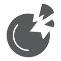 Destroyed planet glyph icon, space and science, broken planet sign, vector graphics, a solid pattern