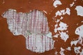 Destroyed plaster. Bonded plaster. Old plaster and putty. The ruined building. Devastation. Stagnation. Royalty Free Stock Photo