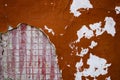 Destroyed plaster. Bonded plaster. Old plaster and putty. The ruined building. Devastation. Stagnation. Royalty Free Stock Photo