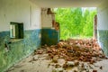 Destroyed Rural Shop With Ruined Wall In Nuclear Contamination Royalty Free Stock Photo