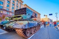 Destroyed Russian multiple rocket launcher Solntsepyok TOS-1 on Khreshchatyk Avenue, Kyiv, Ukraine