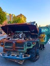 Destroyed Russian Tigr multipurpose all-terrain infantry mobility vehicle in Kyiv, Ukraine