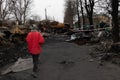 destroyed russian war tanks on the streets of bucha ukraine after an ambush by the ukrainian army