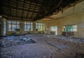 Destroyed school canteen in Donetsk region