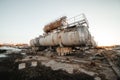 Destroyed By A Separator. Equipment for the separation of oil. Modular oil treatment plant