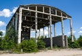 Destroyed structures of an abandoned factory