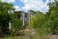 Destroyed structures of an abandoned factory