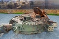 Destroyed tank turret