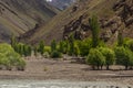 Destroyed village Red in Bartang valley in Pamir mountains, Tajikist