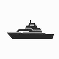 Destroyer warship icon. military vessel symbol. isolated vector image