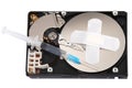 Destroying data from hard disk - conceptual photo. Royalty Free Stock Photo