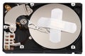 Destroying data from hard disk - conceptual photo. Royalty Free Stock Photo