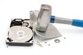 Destroying hard disk drive