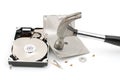 Destroying hard disk drive Royalty Free Stock Photo