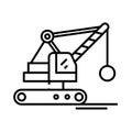 Destroying machine line icon, concept sign, outline vector illustration, linear symbol. Royalty Free Stock Photo