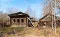 Destroying the old Russian building Royalty Free Stock Photo