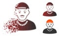 Destructed Dot Halftone Hipster Boy Icon