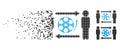 Destructed Dot Halftone Men Video Exchange Icon