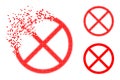 Destructed Dot Restricted Icon with Halftone Version Royalty Free Stock Photo