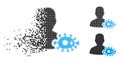 Destructed Dotted Halftone Bacteriologist Icon