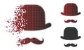 Destructed Dotted Halftone Gentleman Face Icon