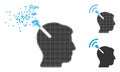 Destructed Dotted Halftone Radio Neural Interface Icon