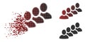 Destructed Dotted Halftone User Queue Icon