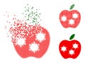 Destructed Dotted and Original Infected Apple Icon