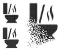 Destructed Dotted Toilet Smell Icon with Halftone Version