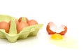 Destructed fresh brown egg Royalty Free Stock Photo