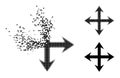 Destructed and Halftone Dot Expand Arrows Glyph