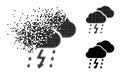 Destructed and Halftone Pixelated Thunderstorm Icon