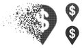 Destructed Pixel Halftone Dollar Map Pointer Icon Royalty Free Stock Photo