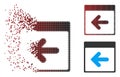 Destructed Pixel Halftone Previous Calendar Day Icon