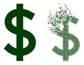 Destructed Pixel and Original Dollar Icon