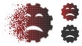 Destructed Pixelated Halftone Sadly Smiley Gear Icon Royalty Free Stock Photo