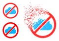 Destructed Pixelated No Cloud Icon with Halftone Version Royalty Free Stock Photo