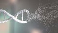 Destructing DNA molecule. Loopable conceptual 3D animation
