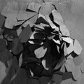 Destruction demolition concrete wall fragments of explosion Royalty Free Stock Photo