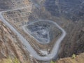 Destruction of the environment. Giant abandoned quarry