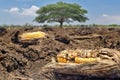 The destruction of forests for shifting cultivation.