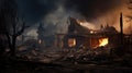 destruction house burned Royalty Free Stock Photo