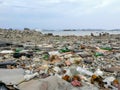 Destruction pollution environment garbage on the beach Royalty Free Stock Photo