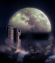 Destruction under the Moonlight Royalty Free Stock Photo